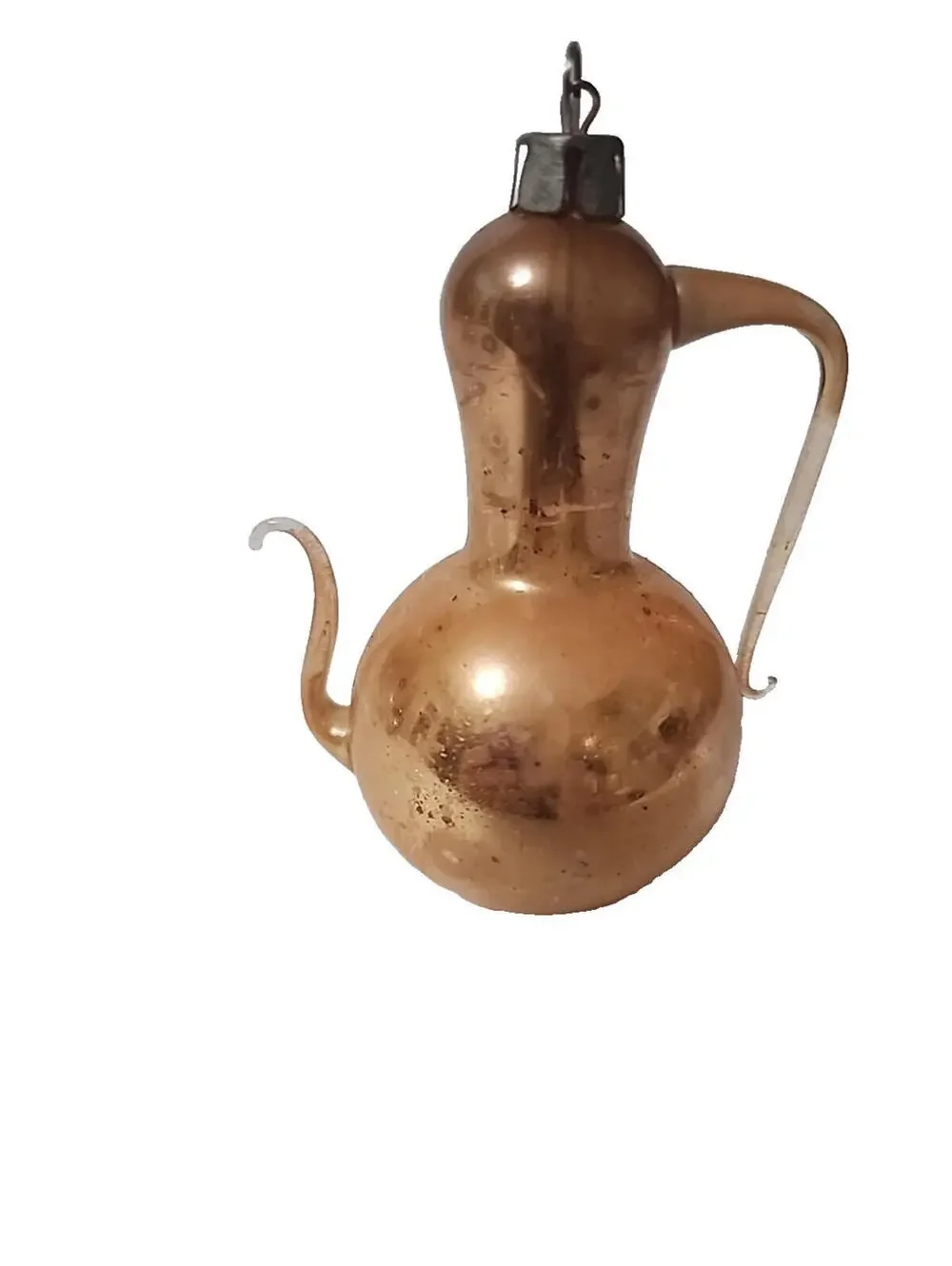 Vintage Mercury Glass Poland Teapot Ornament Paint Decoration  1960s [COPY]